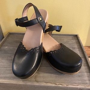 Dansko black clog heels, size 40